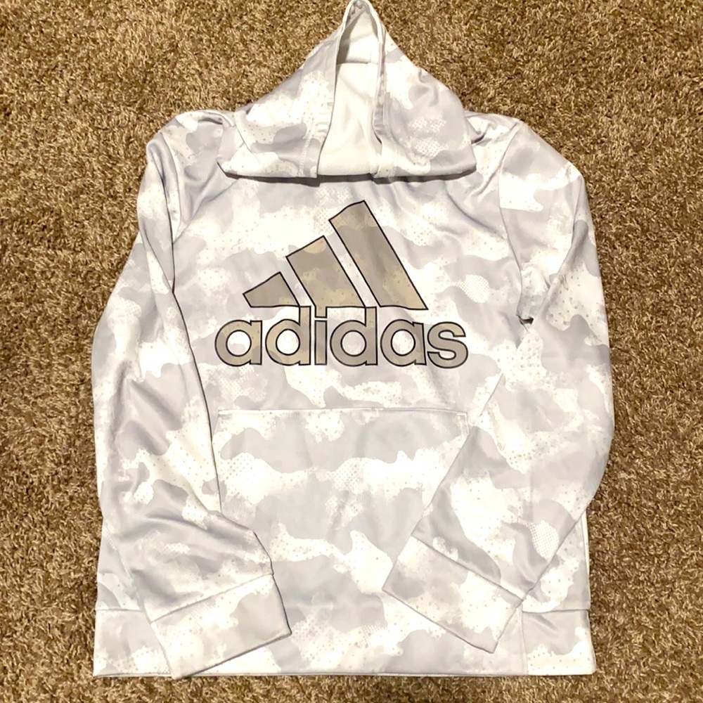Adidas youth large hooded pullover